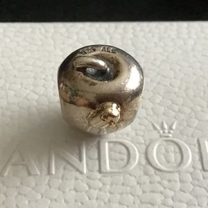 Pandora rare apple warm 14k gold and silver charm